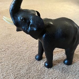 Vintage black leather elephant